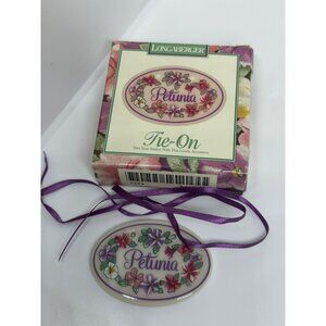 Longaberger Petunia Basket Tie-On 2.5" New in Package Basket Accessory